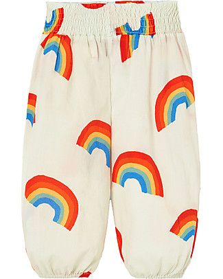 Nadadelazos Pantaloni Baby Arcobaleno - Avorio - 100% Cambrì di Cotone Pantaloni Lunghi