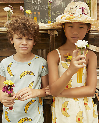 Nadadelazos T-shirt Banana Friends - Turchese - 100% jersey di Cotone bio T-Shirt e Canotte