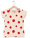 Nadadelazos T-shirt con Maniche Arrotolate, Pois Rossi - 100% jersey di cotone bio T-shirt