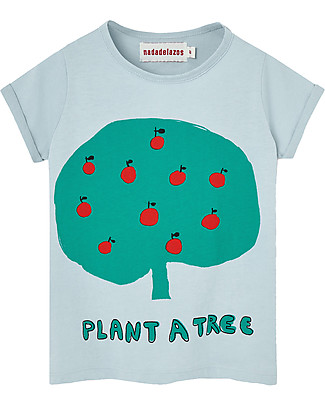 Nadadelazos T-shirt Plant a Tree - Blu Cielo - 100% jersey di Cotone bio T-Shirt e Canotte