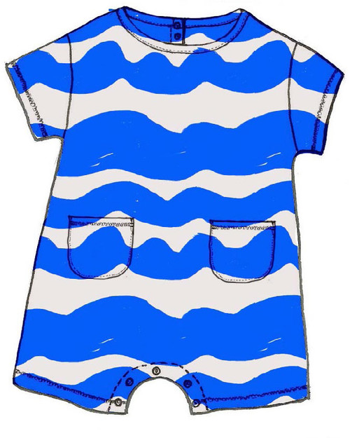 Nadadelazos Tutina estiva Hawaiian Sea - 100% Jersey di Cotone Bio Tutine Corte