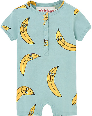 Nadadelazos Tutina Maniche Corte Banana Friends - Turchese - 100% Cotone bio Tutine Corte