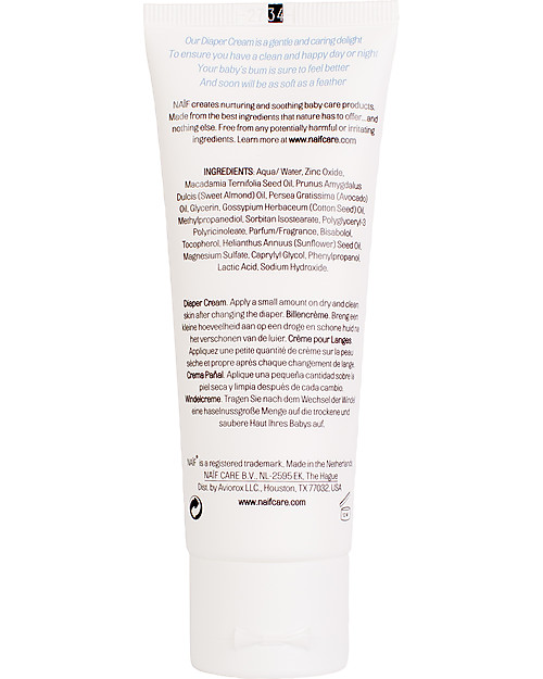 NAIF Baby Care Crema Naturale per il Cambio - Senza SLS/SLES, Parabeni, Oli Minerali o PEG Crema Cambio Pannolino