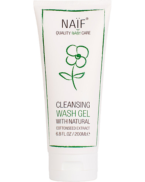 NAIF Baby Care Gel Baby Naturale da Bagno all’Olio di Cotone- Senza SLS/SLES, Parabeni, Oli Minerali o PEG Shampoo e Prodotti per il Bagnetto