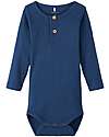 Name it Body a Maniche Lunghe - Blu - Cotone Biologico Elasticizzato Body Manica Lunga