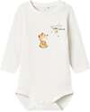 Name it Body a Stampa e a Maniche Lunghe - Cloud Dancer - Cotone Bio Body Manica Lunga