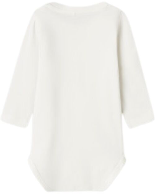 Name it Body a Stampa e a Maniche Lunghe - Cloud Dancer - Cotone Bio Body Manica Lunga