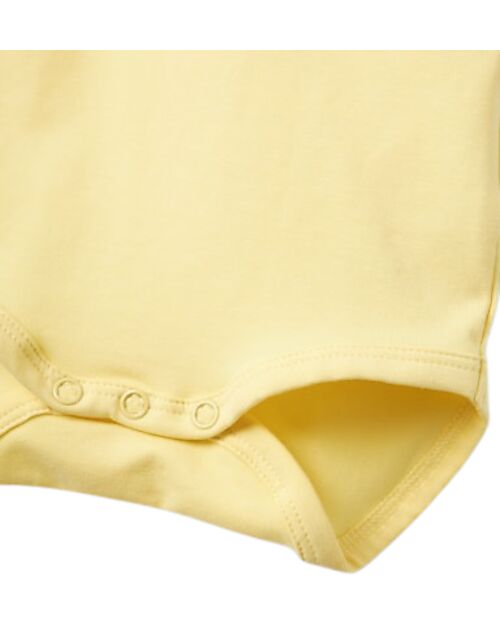 Name it Body a Stampa e a Maniche Lunghe - Giallo Chardonnay - Cotone Bio Body Manica Lunga