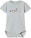 Name it Body Maniche Corte - Pearl Blue - Cotone Bio Body Manica Corta