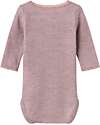 Name it Body Maniche Lunghe - Purple Dove - 100% Lana Merino Body Manica Lunga