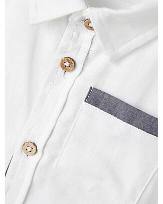Name it Camicia Maniche Corte con Taschino - Bright White - 100% Cotone Camicie_