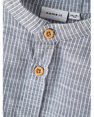 Name it Camicia Maniche Corte - Righe - Stormy Weather - 100% Cotone Camicie_