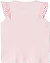 Name it Canotta con Volant - Parfait Pink - Cotone Bio Canotte