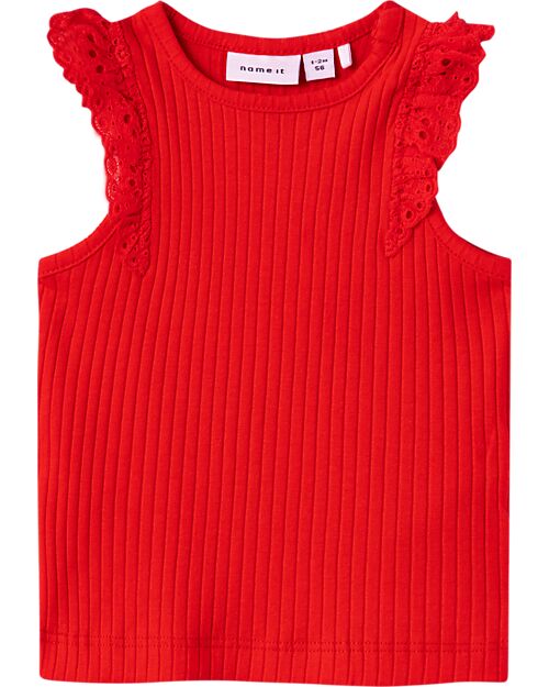 Name it Canotta con Volant - Tomato - Cotone Bio
 Canotte