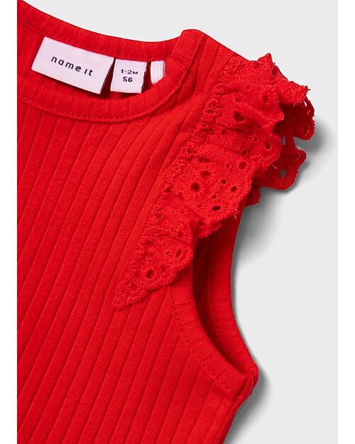 Name it Canotta con Volant - Tomato - Cotone Bio
 Canotte