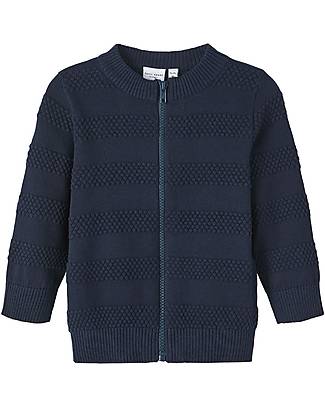 Name it Cardigan con Zip - Dark Sapphire - 100% Cotone Bio Cardigan