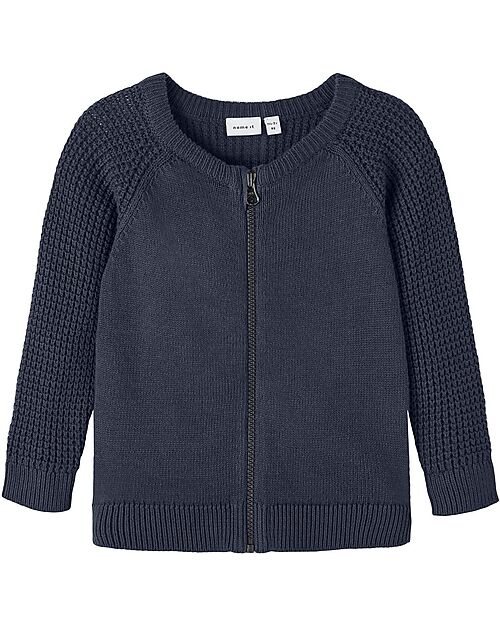 Name it Cardigan con Zip - Dark Sapphire - 100% Cotone Cardigan