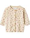 Name it Cardigan Lavorato a Maglia - Beige - Ciliegie - 100% Cotone Bio Cardigan