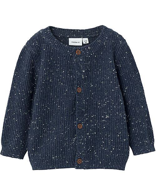 Name it Cardigan Lavorato a Maglia con Bottoni - Dark Sapphire - 100% Cotone Cardigan