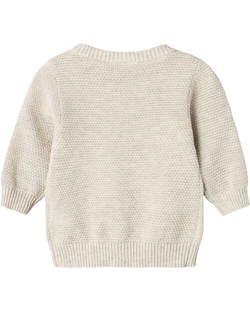 Name it Cardigan Lavorato a Maglia - Panna - Cuori - 100% Cotone Bio Cardigan