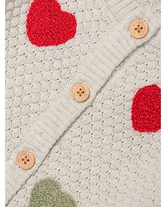 Name it Cardigan - Peyote Melange - Cuori - 100% Cotone Bio Cardigan