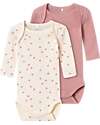 Name it Confezione da 2 Body a Maniche Lunghe - Buttercream - Heart - Cotone Bio Body Manica Lunga