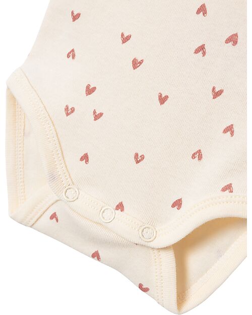 Name it Confezione da 2 Body a Maniche Lunghe - Buttercream - Heart - Cotone Bio Body Manica Lunga