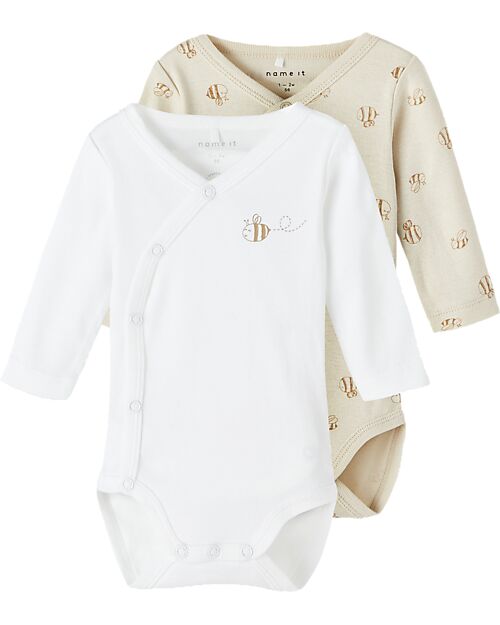 Name it Confezione da 2 Body Kimono a Maniche Lunghe - Rainy Day - Ape - Cotone Bio
 Body Manica Lunga