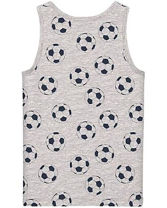 Name it Confezione da 2 Canotte - Blu/Grigio Melange con Fantasia a Palloni - Cotone Biologico Canottiere