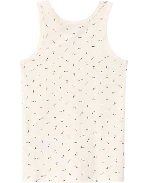 Name it Confezione da 2 Canotte - Rosa Cipria e Panna con Fantasia a Fiori - Cotone Canottiere