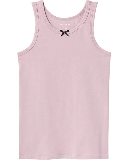 Name it Confezione da 2 Canotte - Rosa Cipria e Panna con Fantasia a Fiori - Cotone Canottiere