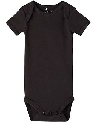 Name it Confezione da 3 Body Manica Corta - Bianco/Grigio/Nero - Cotone Biologico Body Manica Corta