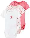 Name it Confezione da 3 Body - Manica Corta - Camellia Rose - Cotone Organico Body Manica Corta