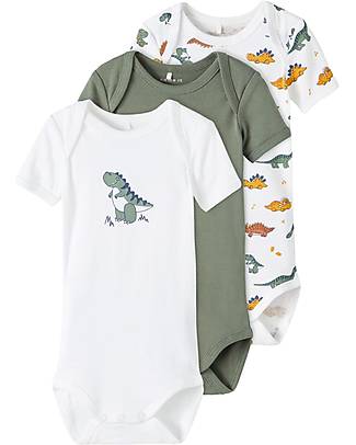 Name it Confezione da 3 Body Manica Corta - Laurel Wreath - in Cotone Body Manica Corta