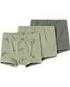Name it Confezione da 3 Boxer - Verde Agave - Dinosauri - Cotone Bio Slip
