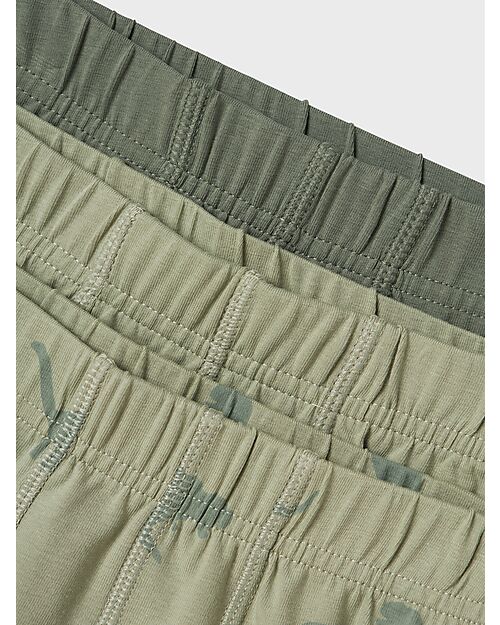 Name it Confezione da 3 Boxer - Verde Agave - Dinosauri - Cotone Bio Slip