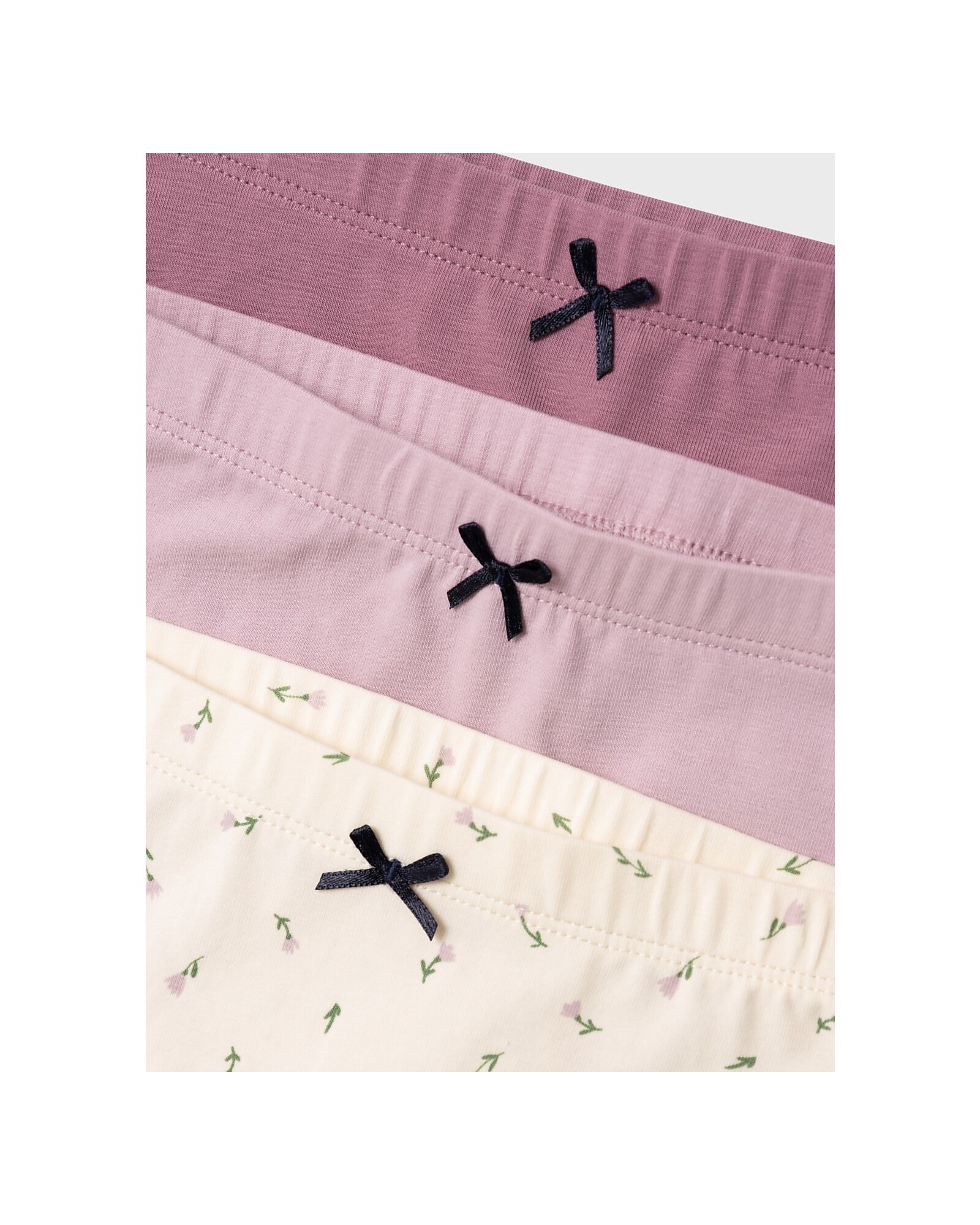 Name it Confezione da 3 Slip - Rosa Antico/Rosa Cipira/Panna con Fantasia a  Fiori - Cotone Bio unisex (bambini)