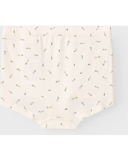 Name it Confezione da 3 Slip - Rosa Antico/Rosa Cipira/Panna con Fantasia a Fiori - Cotone Bio Slip