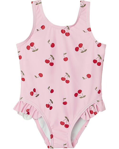Name it Costume Intero con Volant - Rosa - Ciliegie Costumi Interi