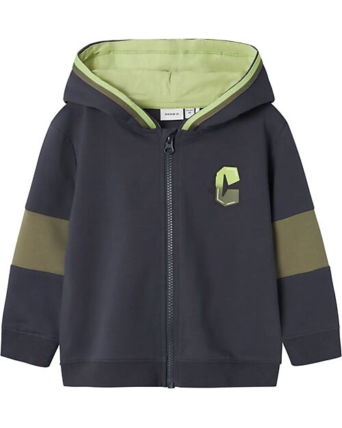 Name it Felpa a Maniche Lunghe - Blu (India Ink) - 100% Cotone Organico Felpe