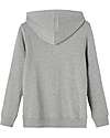 Name it Felpa a Maniche Lunghe con Cappuccio e Zip - Grigio Melange - Cotone Bio Felpe