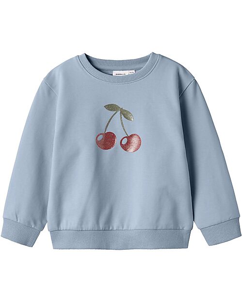 Name it Felpa - Azzurro - Ciliegie - Cotone Bio Felpe