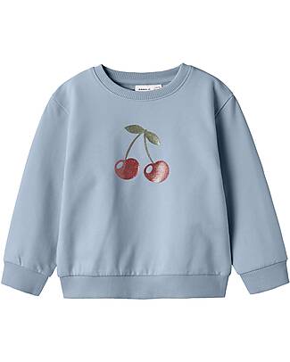 Name it Felpa - Azzurro - Ciliegie - Cotone Bio Felpe