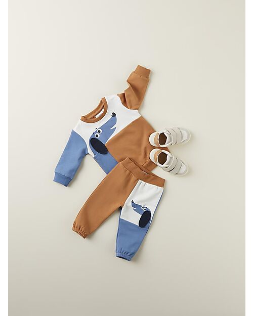 Name it Felpa con Stampa 3D - Almond - Dog - Cotone Bio Felpe