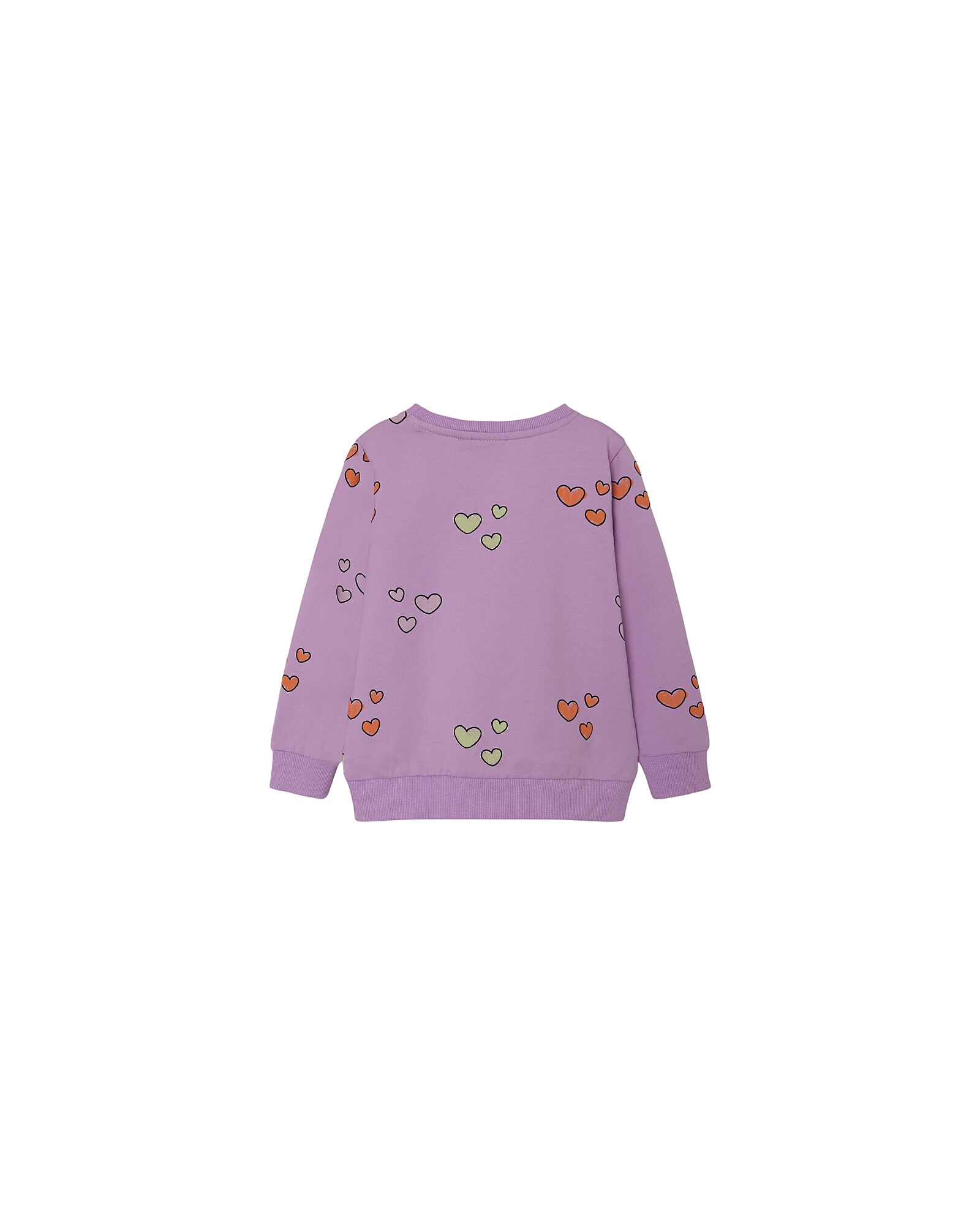 Name it Felpa - con Stampa Cuori - Violet Tulle - Cotone Bio unisex  (bambini)