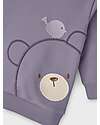 Name it Felpa con Stampa Ricamata - Lavender Gray - Cotone Bio Felpe