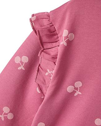 Name it Felpa con Volant - Ciliegie/Red Violet - Polsini a Coste - Cotone Felpe
