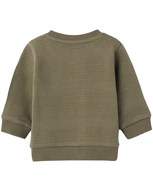 Name it Felpa con Zip Centrale - Dusty Olive - 100% Cotone Bio Felpe
