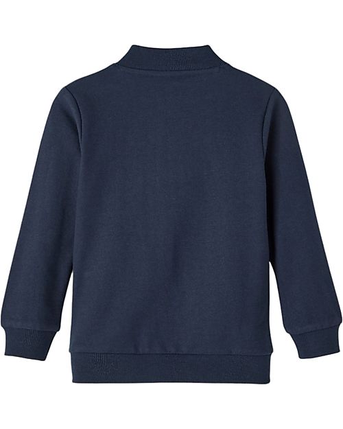 Name it Felpa con Zip - Dark Sapphire - Unicorno - Polsini a Coste - Cotone Felpe