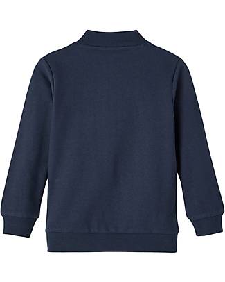Name it Felpa con Zip - Dark Sapphire - Unicorno - Polsini a Coste - Cotone Felpe